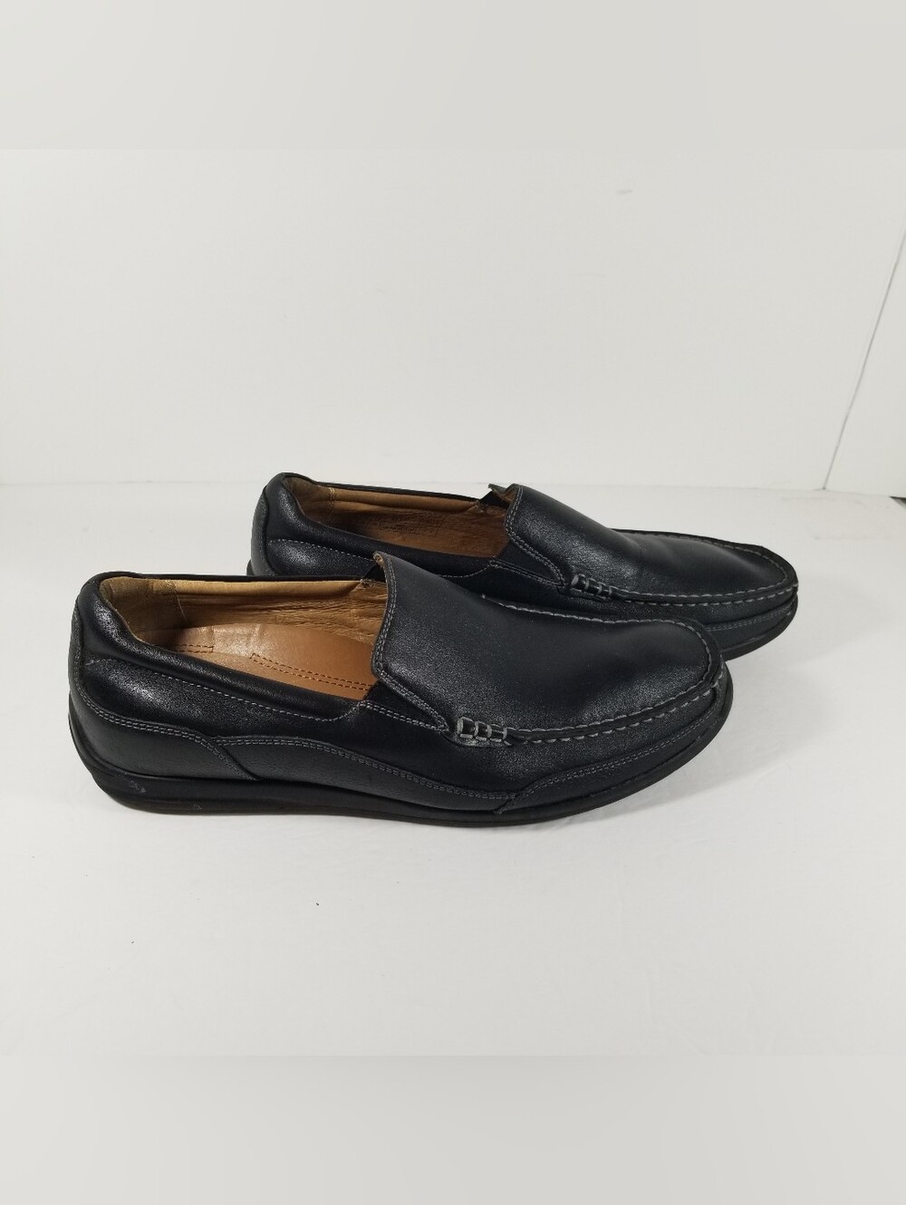 Vionic Preston Shoes Men's 11 Casual Slip On Loafers Black Leather